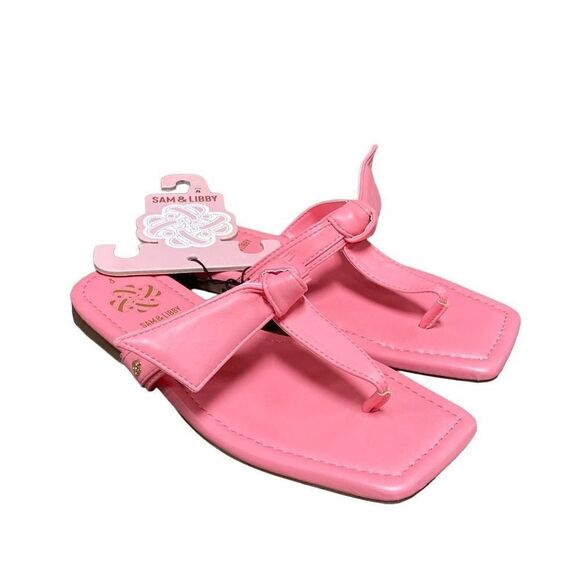 Sam & Libby Pink Tulip Tia Bow Sandal Size 8 NWT - Picture 1 of 7